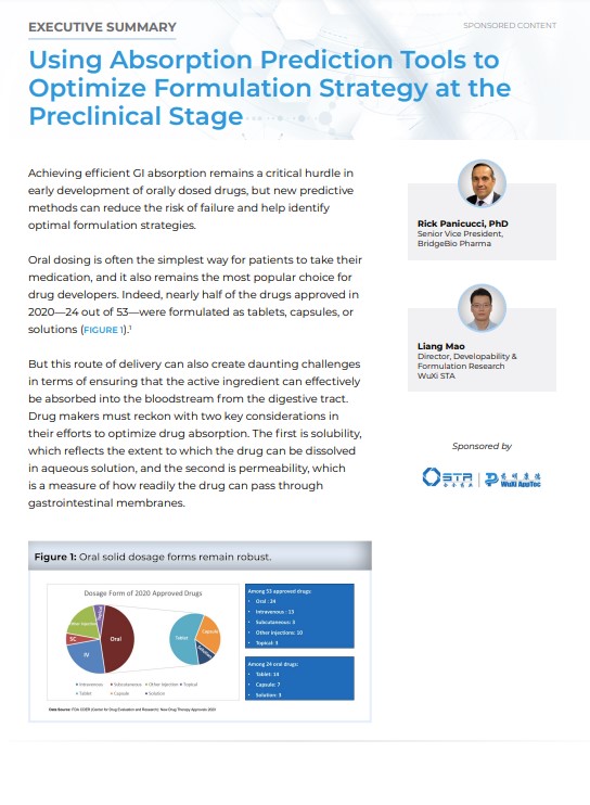 Absorption prediction tools for drug formulation at the preclinical stage white paper img White book: Absorption prediction tools for drug formulation at the preclinical stage white paper